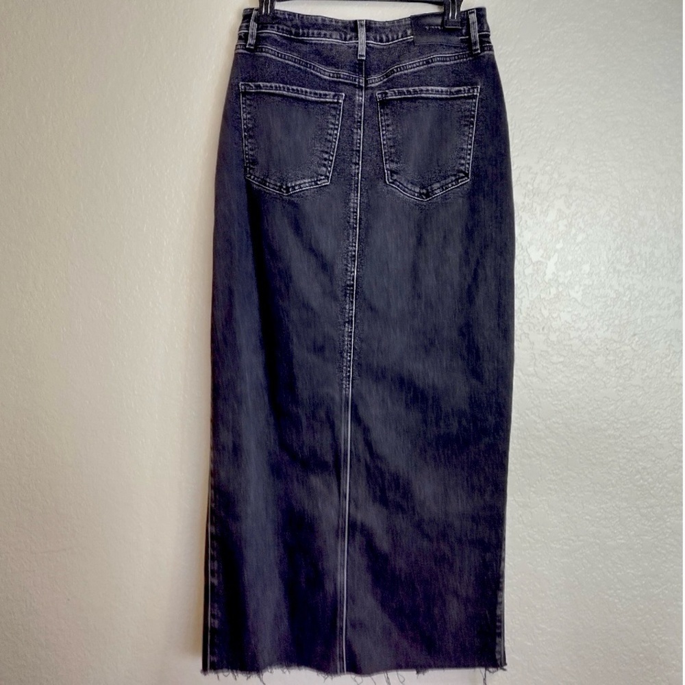 Express Charcoal Black Midi Denim Skirt - Picture 3 of 8